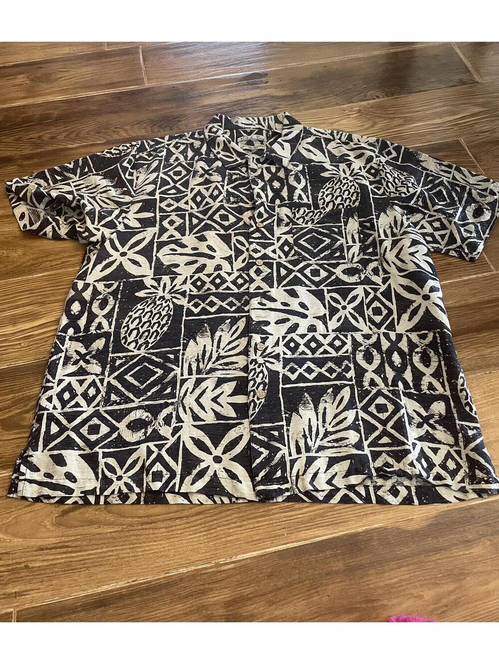 Batik‎ Bay button-down 100% silk shirt XL